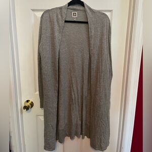 Anne Klein Gray Open-Front Cardigan